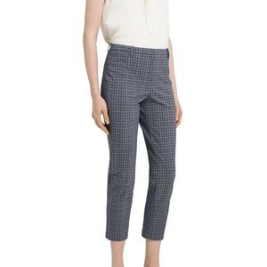 NEW Theory Classic Slim Pant Grey Multi Precision Grid Women’s 12 with tags